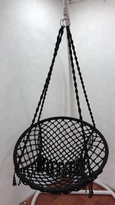 Nuovo disegno altalena corda di cotone appeso altalena amaca sedia nera - Product Image 4