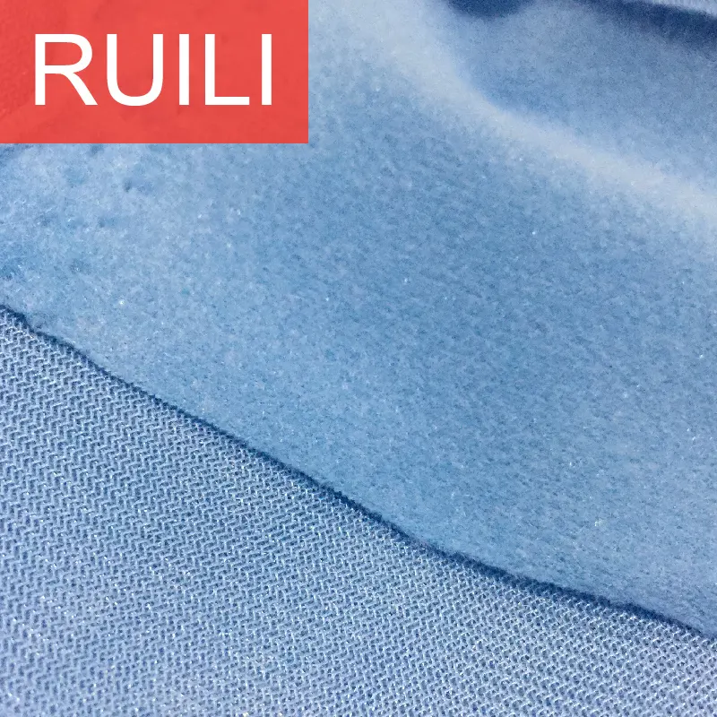 blue tricot one side brushed fabric