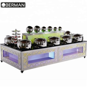 Restaurante muebles Dubai LED de mármol altar árabe banquete cafetería buffet estación/mesa para catering - Product Image 1