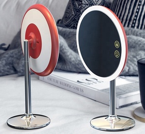 Espejo de maquillaje LED redondo forma Micro USB interfaz de carga del <span class=keywords><strong>arancel</strong></span> <span class=keywords><strong>aduanero</strong></span> común y regulable Sensor táctil - Product Image 3