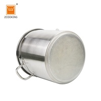 Grand pot de bouillon de qualité commerciale compatible avec l'induction pot de soupe au design moderne en acier inoxydable SS304