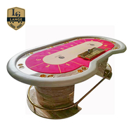 Table de poker Texas de luxe pour 9 personnes, table de jeu en bois de casino d'occasion pour le mahjong pour les passionnés de poker