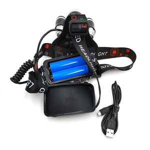 Petit <span class=keywords><strong>bandeau</strong></span> USB quantité minimale de commande rechargeable en aluminium Lampe frontale LED à 3 têtes T6 pour le camping - Product Image 6