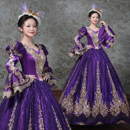 Robe médiéval de mode écologique pour femmes, robe de princesse style Renaissance, Costume de reine en velours, pour Halloween, grande taille, 4 couleurs