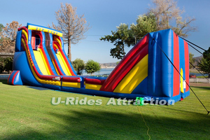 Juegos de tirolesa inflables de PVC grandes <span class=keywords><strong>para</strong></span> <span class=keywords><strong>adultos</strong></span>, tobogán de entretenimiento deportivo de desafío al aire libre con soplador y kits de reparación - Product Image 5