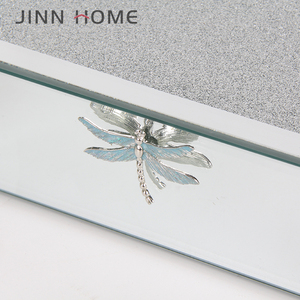 In Stock! Wholesale Butterfly Crystal <strong>Mirror</strong> Glass Jewelry <strong>Box</strong> with Velvet Storage Display Wedding - Product Image 4