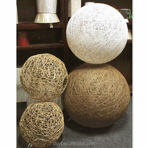 Small Tall Round White Beige Brown Colorful Rattan <strong>String</strong> <strong>Paper</strong> Outdoor Plastic Hanging Pendant <strong>Lamp</strong> <strong>Shades</strong> - Product Image 1