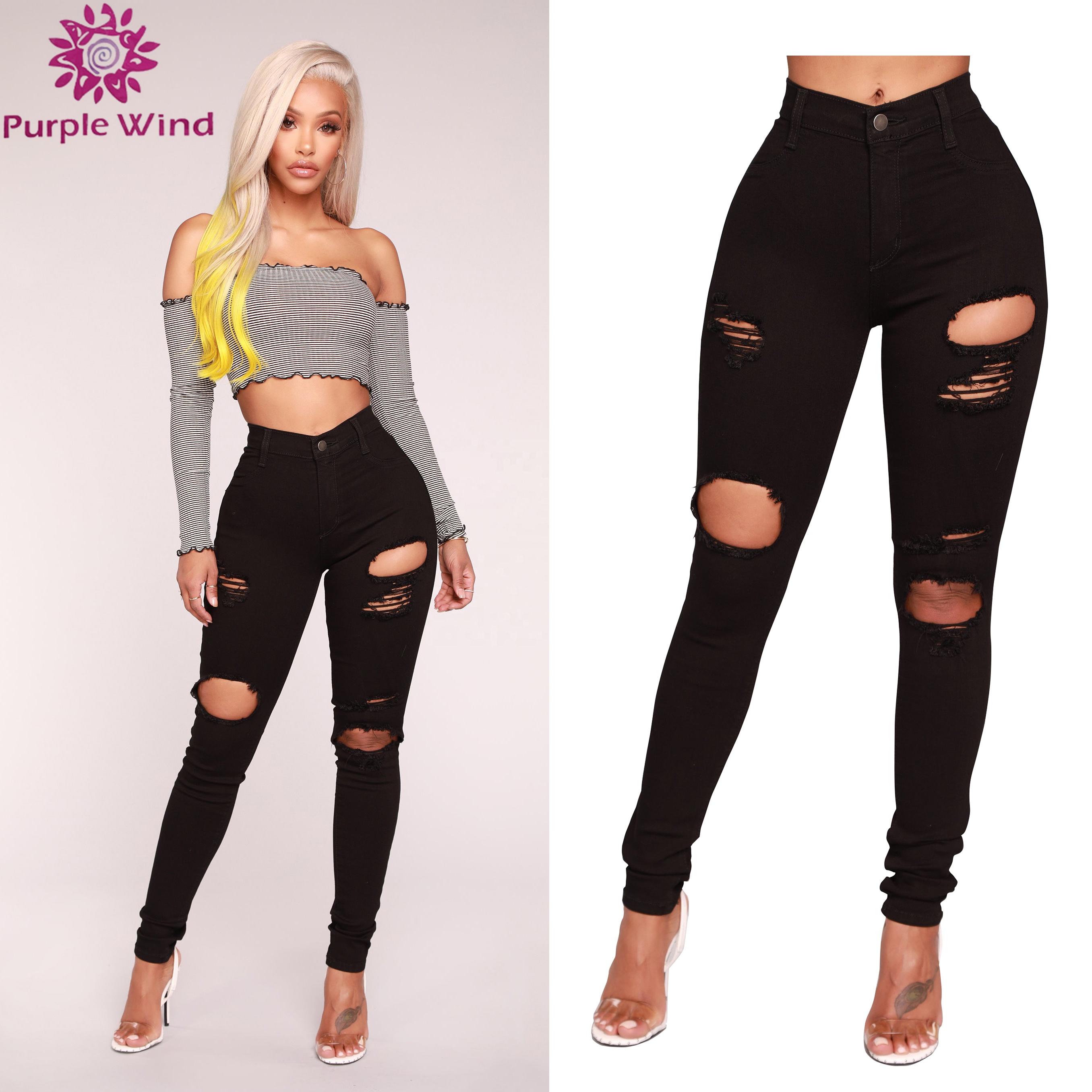 Catálogo de fabricantes de chica gorda en jeans ajustados de alta