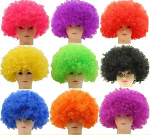 Mixed color anime cosplay fancy synthetic promotion crazy sports fans men women funny wig football fans wig wigs for party