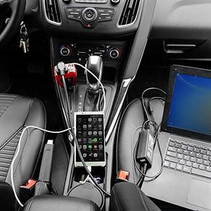 محول شاحن USB 2.1A DC <span class=keywords><strong>12V</strong></span> إلى AC io V/1.2 W للسيارة مقبس عالمي للهاتف المحمول المحمول/ - Product Image 2