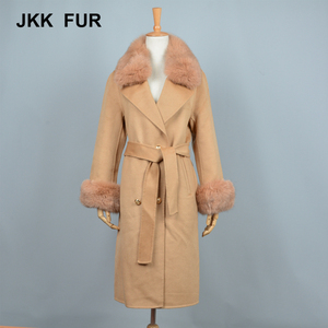 Haut de gamme Hiver Nouveau <span class=keywords><strong>Manteau</strong></span> En <span class=keywords><strong>Cachemire</strong></span> Femmes Pure <span class=keywords><strong>Laine</strong></span> Double-face lady <span class=keywords><strong>Manteau</strong></span> Avec Fourrure De Renard Col - Product Image 6