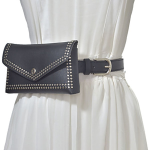 Unionpromo-<span class=keywords><strong>riñonera</strong></span> de <span class=keywords><strong>cuero</strong></span> Pu con remaches para mujer, bolso de cintura con remaches - Product Image 2
