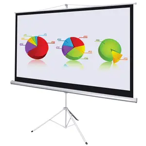 TELON Factory Price 72-150 inch Matte White Portable Hot Sale Tripod Projector Screen with Stand