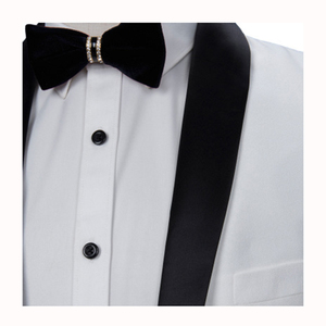 <span class=keywords><strong>Smoking</strong></span> da <span class=keywords><strong>sposo</strong></span> bianco alla moda che indossano abiti da sposa da uomo con risvolto a scialle neri (giacca + pantaloni) - Product Image 4