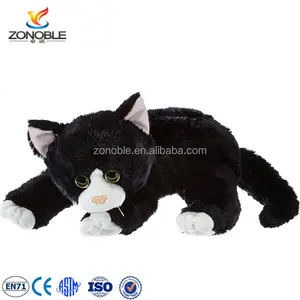 Custom New lovely stuffed cat plush animal pp cotton filled black stuffed toy cat plush animal