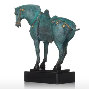 Escultura de bronze de cavalo chinês, modelagem elegante de características chinesas, comprimido de animal para enfeitar a casa