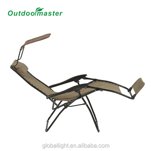 فناء متسكع كبير الحجم قابل للطي مع مظلة ومسند للقدمين وبني - Product Image 2