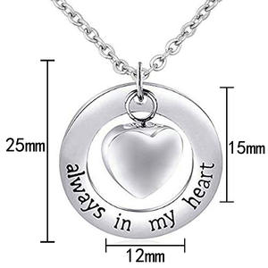 Zampa di Stampa A Forma di Cuore Pendente Dell'animale Domestico Dell'animale Domestico Della Collana Monili Memorial Sempre nel Mio Cuore - Product Image 2