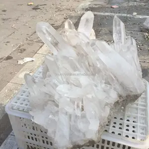 Bulk Großhandel Heilung Natural Rock Quartz White Große klare Kristall Cluster für die Dekoration