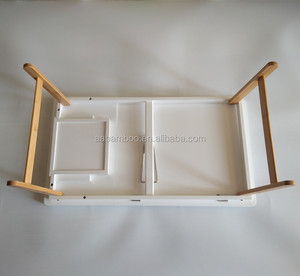 White <strong>Bamboo</strong> Wooden Multifunctional Adjustable Portable Foldable Laptop <strong>Table</strong> - Product Image 5