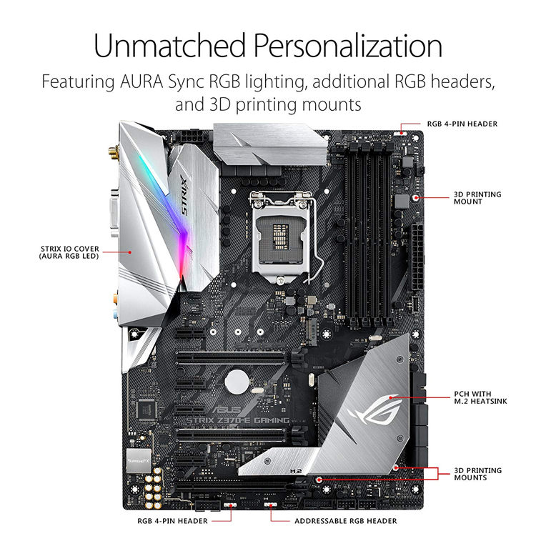 ASUS ROG STRIX Z370-E Gaming Motherboard for Intel CPUs