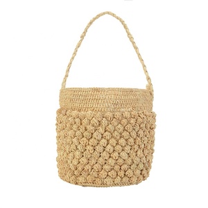 Nuova Borsa a Secchiello <span class=keywords><strong>in</strong></span> <span class=keywords><strong>Rafia</strong></span> Intrecciata con Design Moderno per Donne, Ideale per Spiaggia e Vacanze - Product Image 5