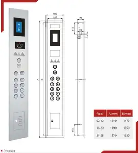 Ascensor llamada/botón de pantalla táctil/ascensor COP & Lop SN-COP-620