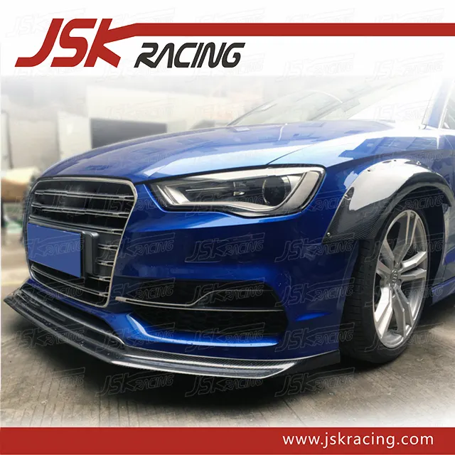 2012-2016 BLACK SAI STYLE CARBON FIBER FRONT LIP FOR AUDI A3 S-LINE S3