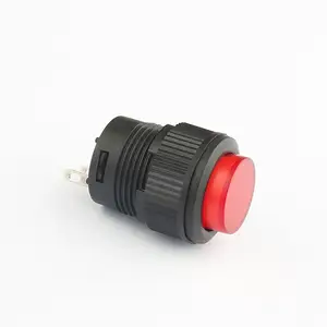 Interruptor de Botón de Apagado de 16mm, pulsador led de encendido y apagado de plástico