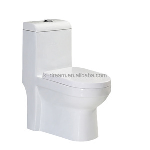 WC monobloc en céramique plaqué or de qualité supérieure KD-03GPB avec réservoir intégré, prix avantageux, forme ronde dorée - Product Image 6