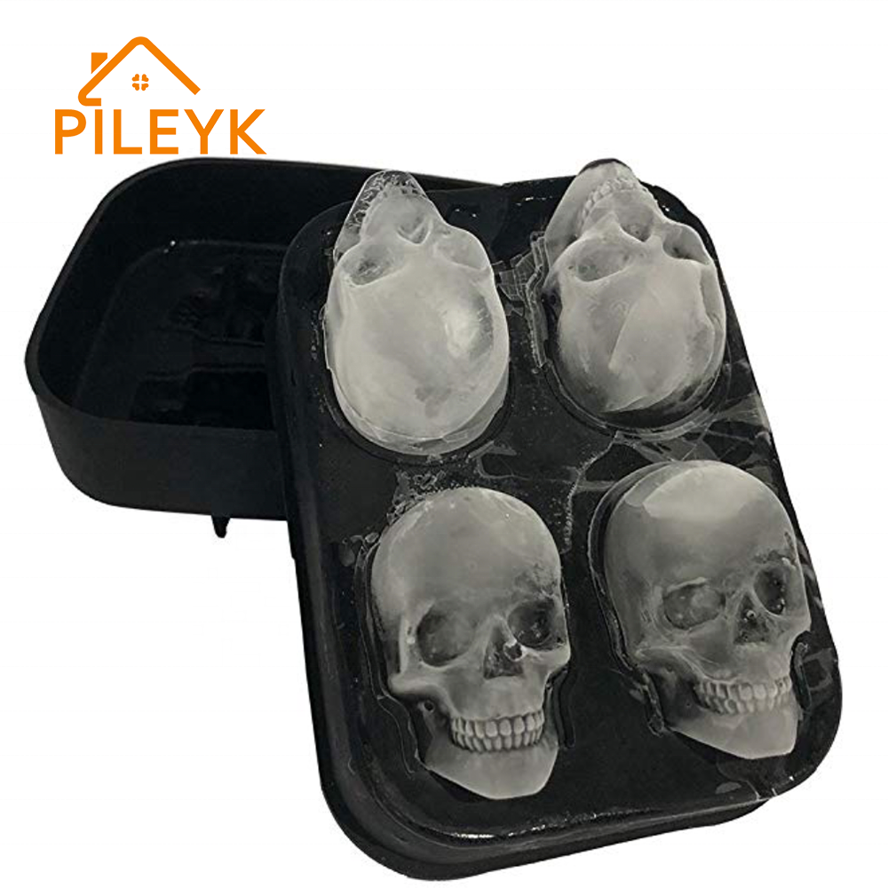 Модная силиконовая форма для льда/индивидуальный силиконовый 3d лоток для льда в виде черепа