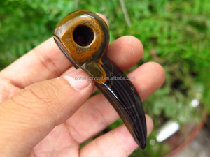 Giallo naturale Occhi di Tigre Cristallo di Roccia Di Quarzo Uccello <span class=keywords><strong>skull</strong></span> - Product Image 3