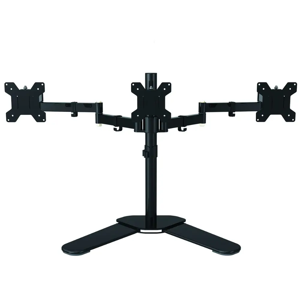 Office Use Support 15 To 30 Inch Table Triangle TV Stand Mount Dual Monitor Arm For Aluminum Arms