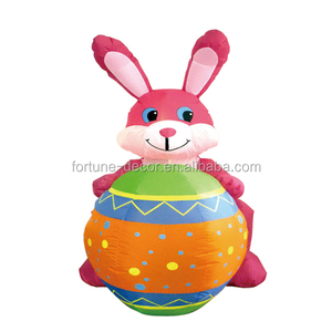 120cm Easter inflatable pink bunny with inflatable giant egg