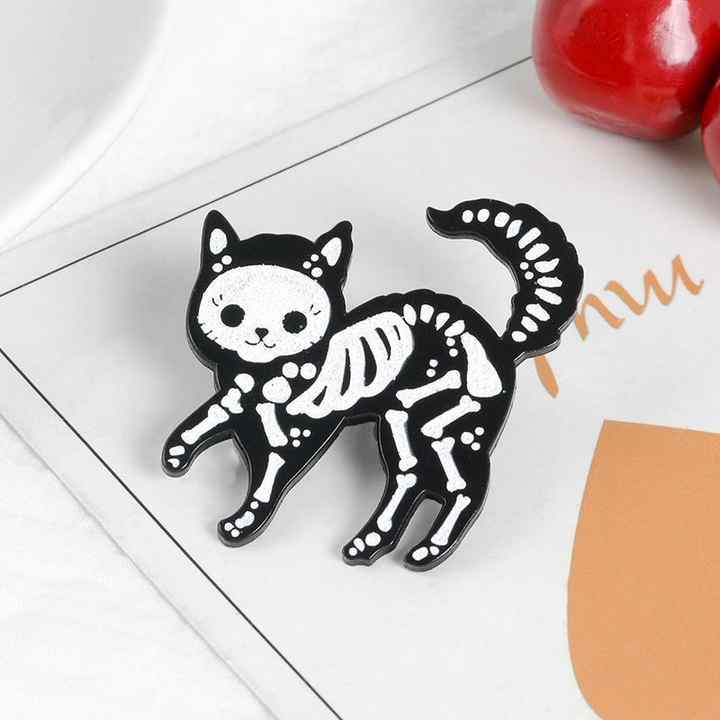 Spille Gatto Con Motivo Smaltato - Set 5 Pezzi Per Decorare Abbigliamento - Foto 6