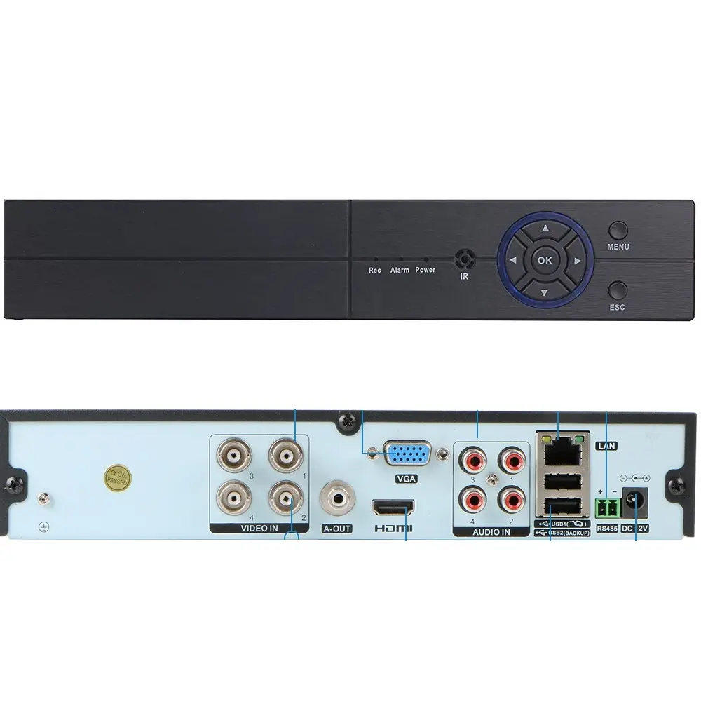 4CH 5MP אנלוגי מעקב אבטחת מערכת וידאו דיגיטלי מקליט טלוויזיה במעגל סגור dvr