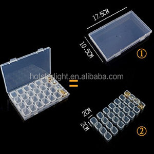 5 colori 28 slot scatola portaoggetti regolabile per gioielli contenitore Organizer per pillole, orecchini con perline Nail art e anello per le dita - Product Image 3