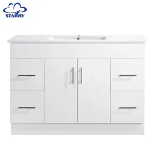 Hot Sell Furniture Luxury <strong>Bathroom</strong> <strong>Sink</strong> Set <strong>Cabinet</strong> With Counter Top Soft Closing Drawer and Square Handle for Shower Room - Product Image 1