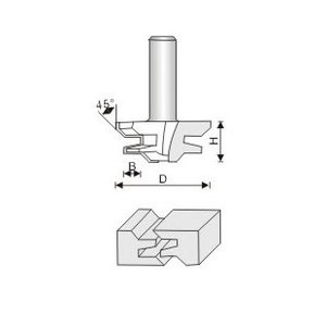 Bit 45 grados pegamento mitra bloqueo broca fresadora conjunta / Medio de fijación de inglete Router Bit / Router para la madera - Product Image 1