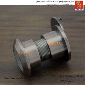 เครื่องดูประตูกระจกมุมกว้าง200องศาทองแดงโบราณพร้อมช่องมองภาพประตู - Product Image 4