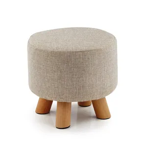 Petit tabouret en bois naturel, chaise ronde, usb, offre spéciale d'usine