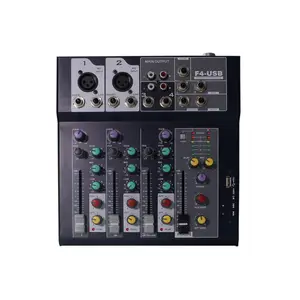 4 channels professional audio mini sound grace-4 mixer F4-USB china mixers with digital effect and delay effect