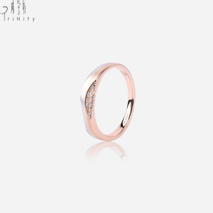 Último diseño simple Anillo de oro de dos tonos Anillo de compromiso de boda moderno para joyería de mujer - Product Image 2