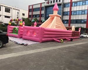 गर्म बिक्री आउटडोर खेल inflatable नाव चढ़ाई बाधाओं उछालभरी स्लाइड बच्चों के लिए मजेदार शहर - Product Image 4