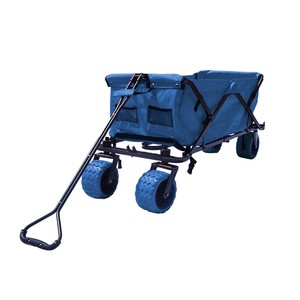 Chariot à roulettes bleu haute capacité, chariot de nourriture, chariot de vente au détail, chariot pliable robuste, chariot pliable pour le jardin - Product Image 1