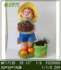 Fille de résine jardin pot pour plante - Product Image 3