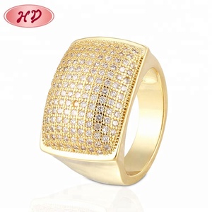 New Square Design <strong>Initial</strong> <strong>Rings</strong> Cubic Zirconia Wholesale 18K Gold Plated <strong>Ring</strong> - Product Image 1