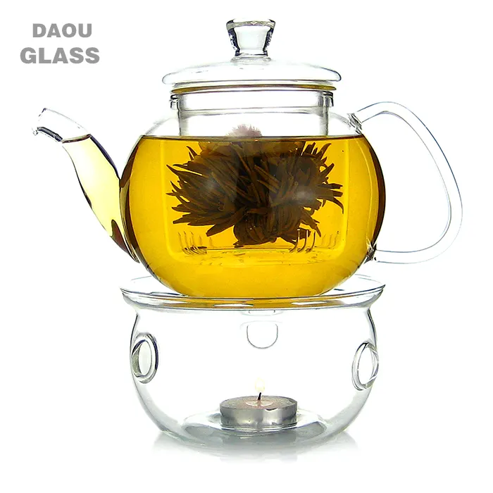 Oneplus — infuseur de théière en verre pyrex résistant à la chaleur, avec des bougies chauffantes, fournitures de bouilloire à thé chinoise