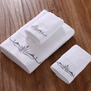 Algodão branco massagem mão toalha bordada toalha de banho mão toalha 700gsm