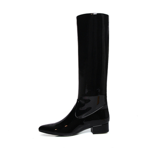 WETKISS Occident Tendenze di Modo di Inverno Scarpe di Vernice Nera <span class=keywords><strong>Stivali</strong></span> di Pelle Piatta <span class=keywords><strong>Stivali</strong></span> Da <span class=keywords><strong>Equitazione</strong></span> Signora <span class=keywords><strong>Stivali</strong></span> Alti Al Ginocchio Scarpe Da Donna - Product Image 2
